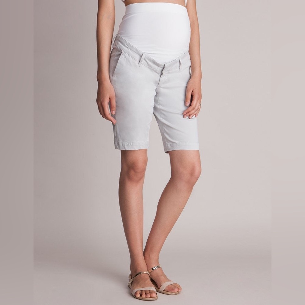 Seraphine Mason Stone Grey Maternity City Shorts Size 4 casual summer pregnancy